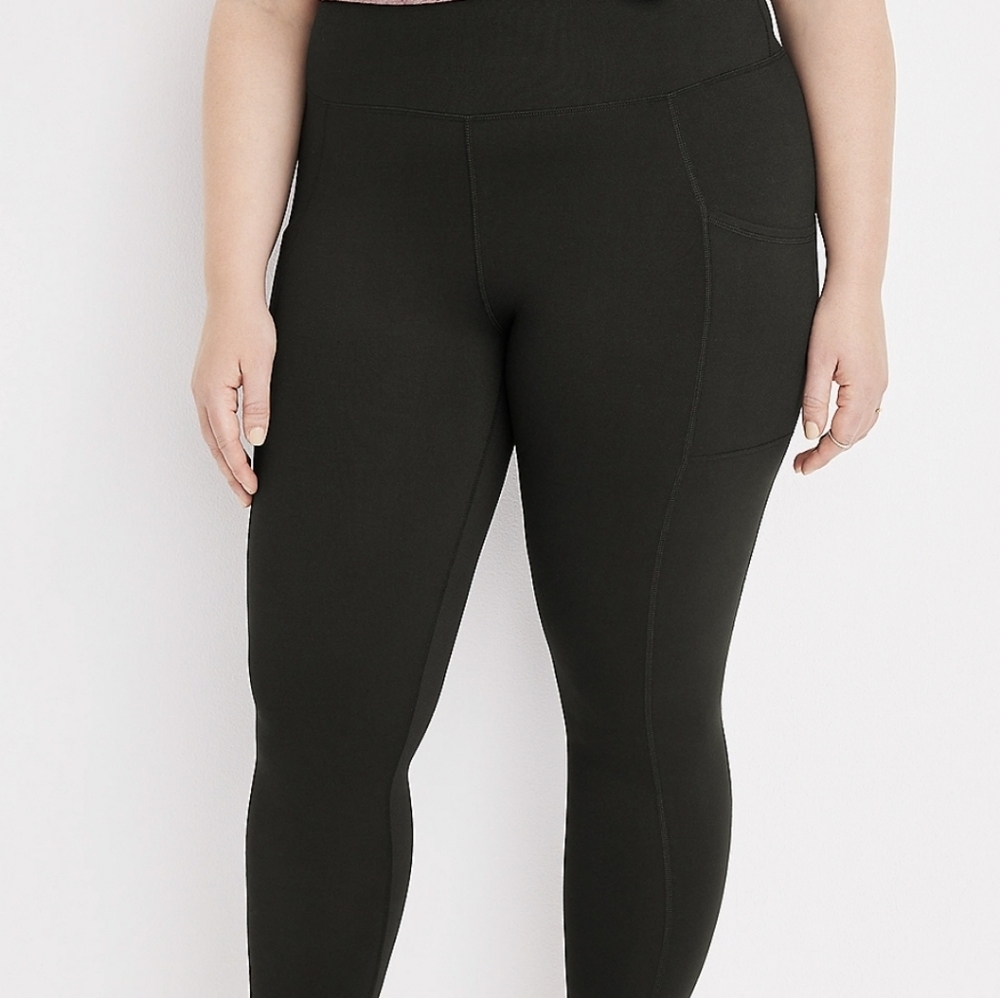 Plus Size 3x Regular Black Leggings With Pockets